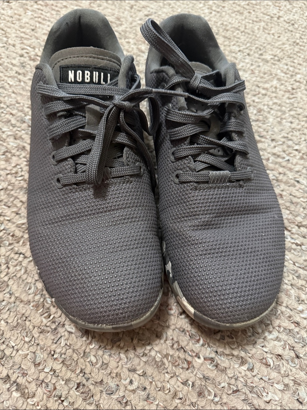 NOBULL Men’s 8 women’s 9.5 Black Knit Training Sneakers